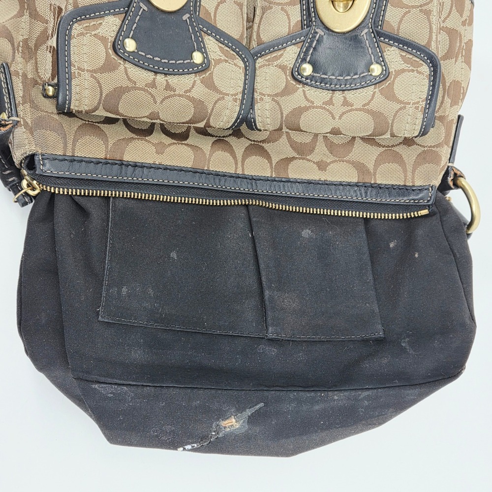 Coach F12869 Legacy Turnlock Signature Canvas Monogram Leather Bag Purse Vintage - Picture 14 of 16